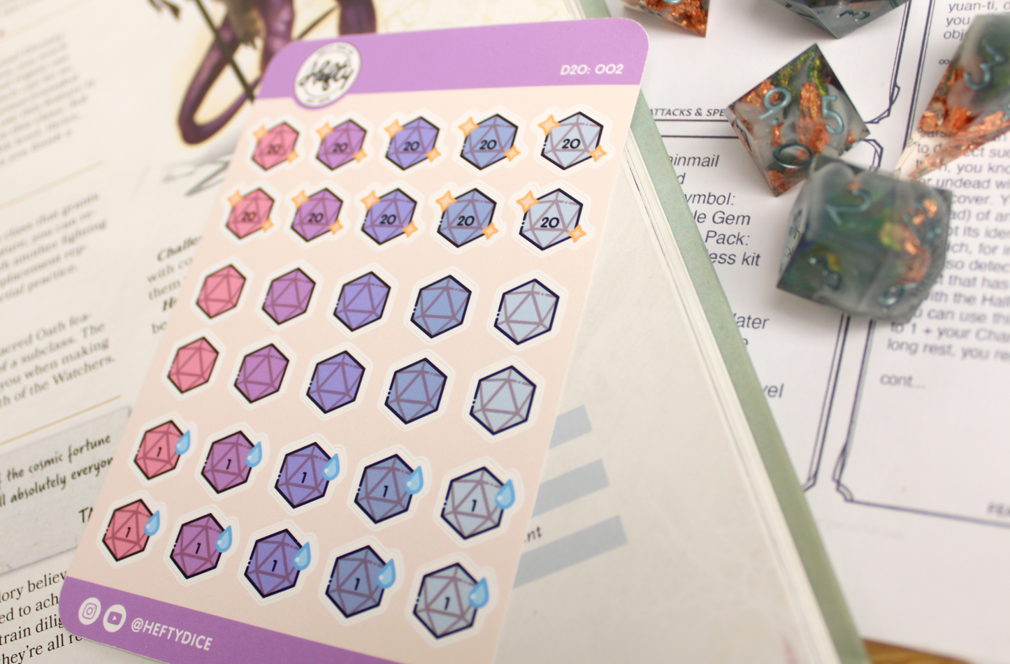 D20 A6 Sticker Sheet - Regal