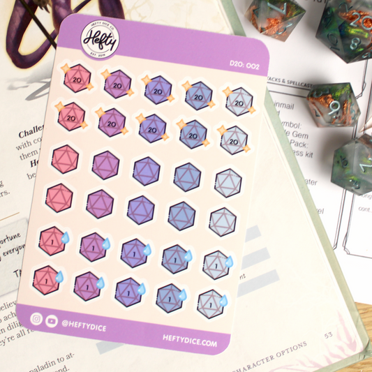 D20 A6 Sticker Sheet - Regal