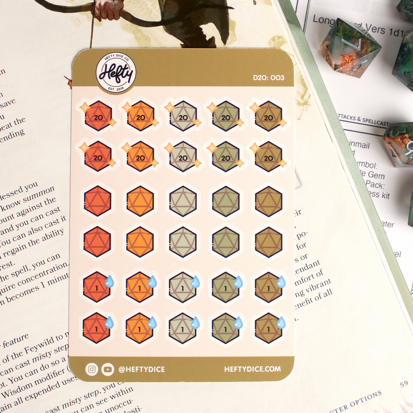 D20 A6 Sticker Sheet - Earth