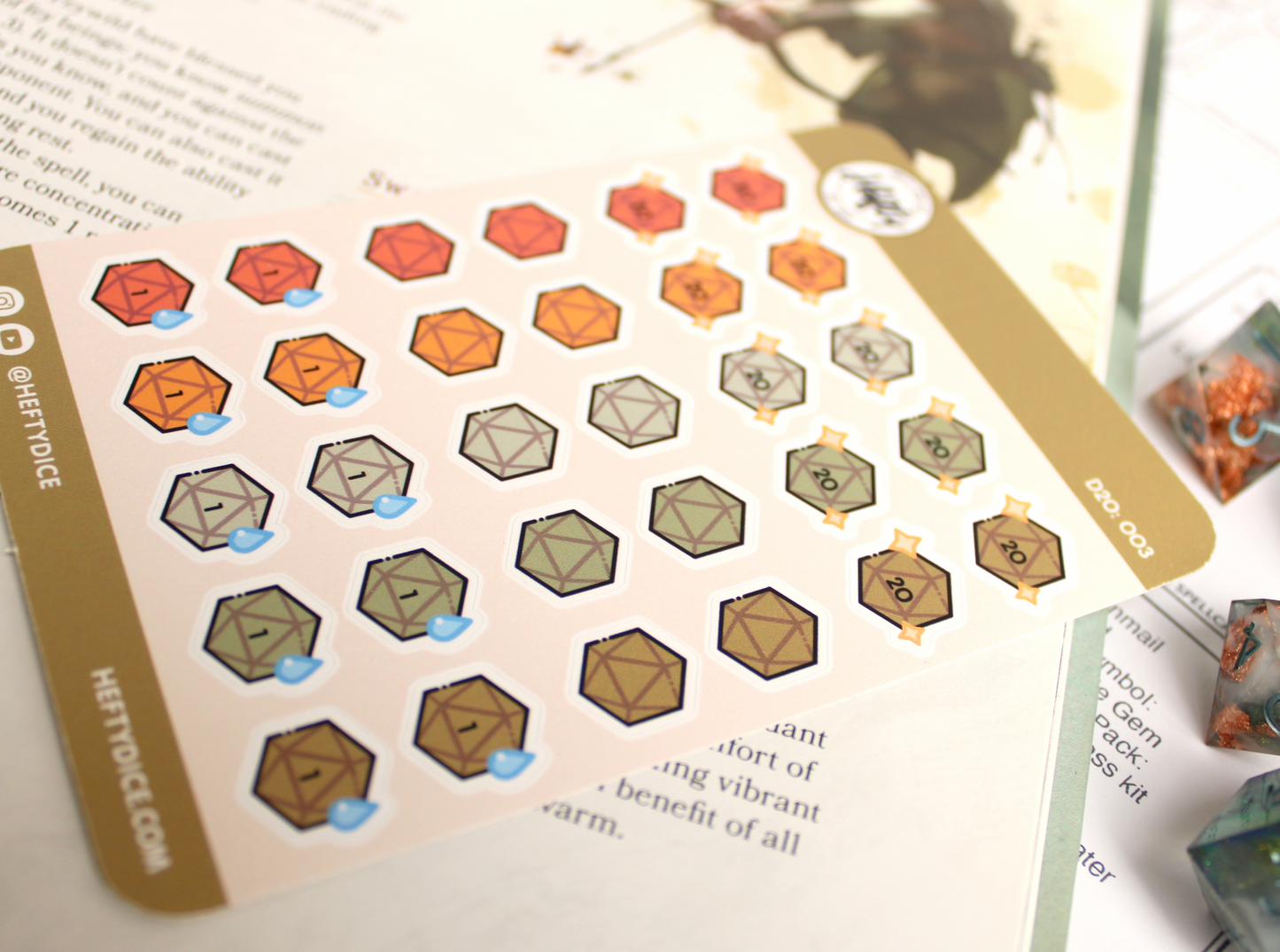 D20 A6 Sticker Sheet - Earth